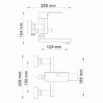 Alme 1501 Смеситель для ванны с коротким изливом Alme 1501 Смеситель для ванны с коротким изливом