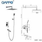 G7107-20 Смеситель Ванна-Душ GAPPO встраиваемый с 3-мя функциями d-35 (хром)