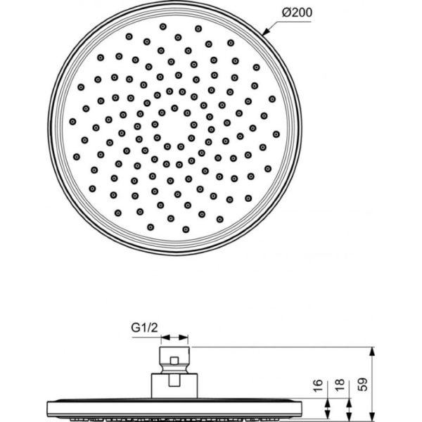 Верхний душ 200 мм Ideal Standard IdealRain (BD140XG) Верхний душ 200 мм Ideal Standard IdealRain (BD140XG)
