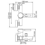Main 4101 Смеситель для ванны с коротким изливом Main 4101 Смеситель для ванны с коротким изливом