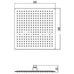 Лейка L014-30 Тропический душ LEDEME, цвет-зеркальная сталь, 30*30см