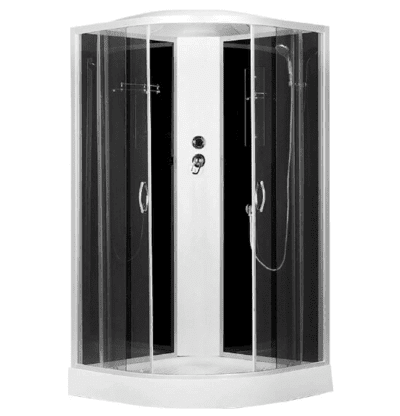 Душ. кабина ER3509P-C4-RUS 90*90*215см,зад.с.черная стекло ст.тонир.4 мм низ. под.,без г/м проф.хром. 3к.