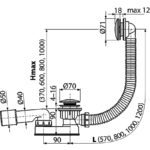 Слив-перелив Alcadrain для ванны click/clak металл (A507CKM-80)