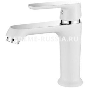 1077W Смеситель Тюльпан LEDEME d-35 (белый/хром)