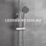 4022-3 Смеситель Кухня LEDEME на гайке с силиконовым изливом МАКСИ (белый/хром)