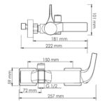 Sauer 7101 Смеситель для ванны с коротким изливом Sauer 7101 Смеситель для ванны с коротким изливом