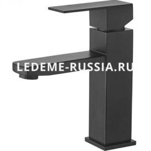 71033В Смеситель Тюльпан LEDEME d-35 НЕРЖАВЕЙКА на гайке (черный)