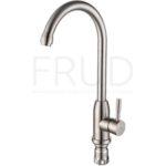 44127-7 Смеситель Кухня FRUD 1/2 м/к гибкий излив (белый/хром) на гайке