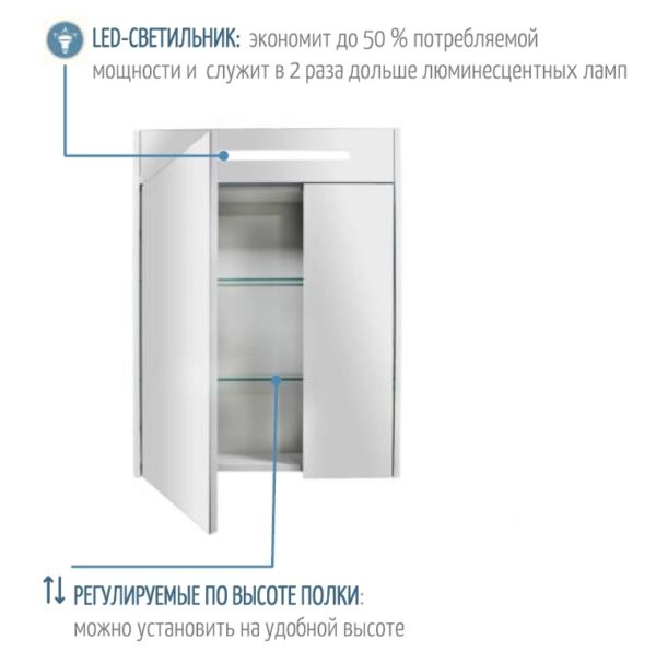 СИЛЬВА 50 ЗЕРКАЛО-ШКАФ (Дуб Фьорд) СИЛЬВА 50 ЗЕРКАЛО-ШКАФ (Дуб Фьорд)