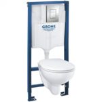 Комплект унитаза с инсталляцией Grohe Solido Compact с сиденьем Микролифт и клавишей смыва Хром (39586000)