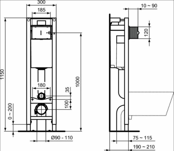 Комплект инсталляции Ideal Standard Exacto с крышкой-сиденьем микролифт (X022601) Комплект инсталляции Ideal Standard Exacto с крышкой-сиденьем микролифт (X022601)