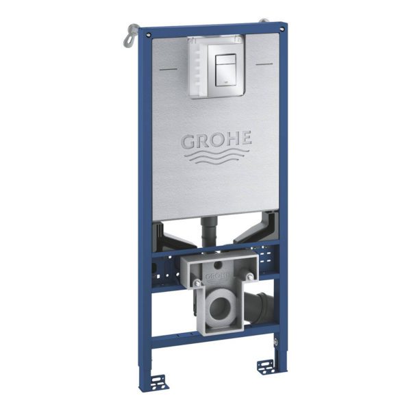 Комплект GROHE Rapid SLX 3 в 1 для подвесного унитаза: инсталляция, крепление к стене и панель смыва Skate Cosmopolitan, размер S, хром (39603000)