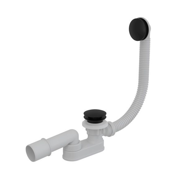 Alca Plast A507BLACK Сифон для ванны CLICK/CLACK, черный-мат