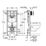 Система инсталляции для унитаза GROHE Rapid SL с панелью смыва Skate Air (3 режима), комплект 4-в-1 (1,13 м) (38750001) Система инсталляции для унитаза GROHE Rapid SL с панелью смыва Skate Air (3 режима), комплект 4-в-1 (1,13 м) (38750001)