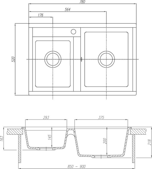 Мойка для кухни Aquaton Делия 78 DBL 2 чаши, жемчуг (1A723132DE240)