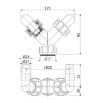 Колено Alca Plast с двумя штуцерами G1"/17–23, с обратными клапанами