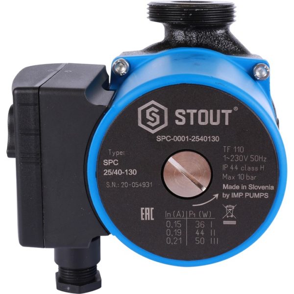 Насос 25/40-130 циркуляционный STOUT Насос 25/40-130 циркуляционный STOUT