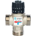 Термостатический смесительный клапан G1 НР 20-43°С KV 1,6 для систем отопления и ГВС STOUT Термостатический смесительный клапан G1 НР 20-43°С KV 1,6 для систем отопления и ГВС STOUT