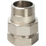 Разъемное соединение 1"1/2 "американка" ВН никелированное, уплотнение под гайкой o-ring кольцо STOUT