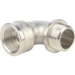 Угольник с упором 3/4" НВ никелированный STOUT