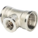 Тройник 1"X1/2X1" ВВ переходной никелированный STOUT