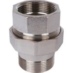 Разъемное соединение 1” 1/2 "американка" ВН, никелированное, уплотнение под гайкой по плоскости STOUT