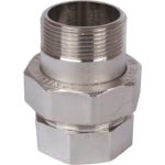 Разъемное соединение 1” 1/2 "американка" ВН, никелированное, уплотнение под гайкой по плоскости STOUT Разъемное соединение 1” 1/2 "американка" ВН, никелированное, уплотнение под гайкой по плоскости STOUT