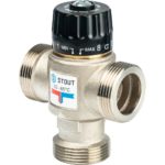 Термостатический смесительный клапан 1 1/4" НР 30-65°С KV 3,5 для систем отопления и ГВС STOUT Термостатический смесительный клапан 1 1/4" НР 30-65°С KV 3,5 для систем отопления и ГВС STOUT