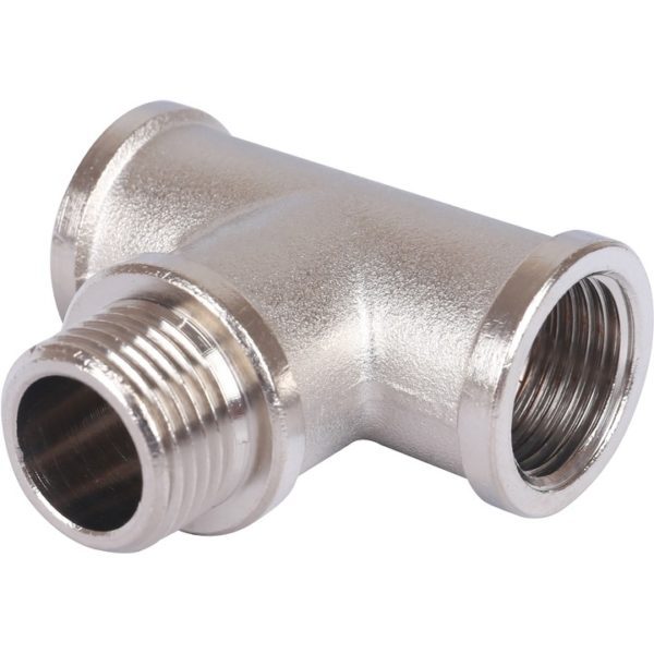 Тройник 1/2"x1/2"x1/2" ВНВ никелированный STOUT Тройник 1/2"x1/2"x1/2" ВНВ никелированный STOUT