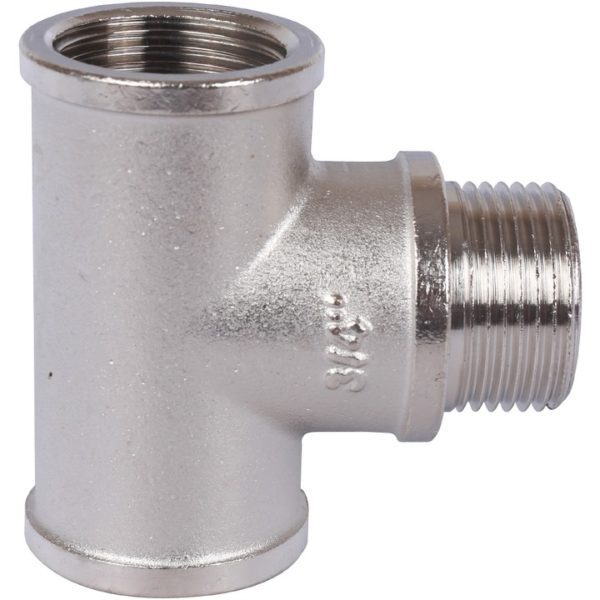 Тройник 3/4"x3/4"x3/4" ВНВ никелированный STOUT