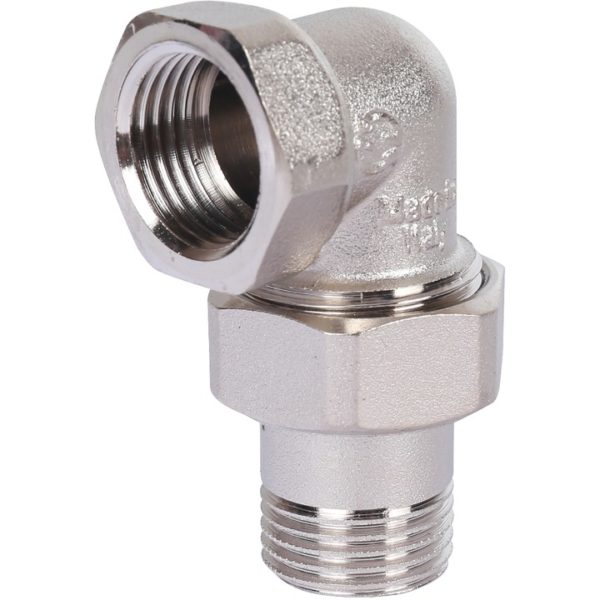 Разъемное угловое соединение 1/2" "американка" ВН, никелированное STOUT