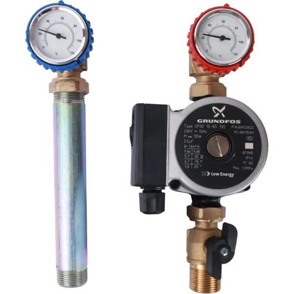 Насосная группа 3/4" с прямым контуром с насосом Grundfos UPSO 15-65 130 в теплоизоляции STOUT Насосная группа 3/4" с прямым контуром с насосом Grundfos UPSO 15-65 130 в теплоизоляции STOUT