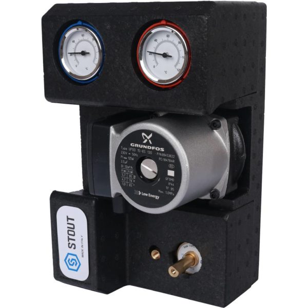 Насосная группа 3/4" с 3-х ходовым приводным смесителем с насосом Grundfos UPSO 15-65 130 STOUT Насосная группа 3/4" с 3-х ходовым приводным смесителем с насосом Grundfos UPSO 15-65 130 STOUT