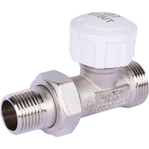 Клапан термостатический1/2" х 3/4"ЕК прямой STOUT