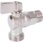 Кран шаровой 1/2" х 3/4" угловой для бытовой техники STOUT