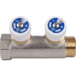 Коллектор распределительный 3/4", 2 отвода 1/2" STOUT