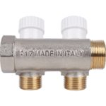 Коллектор распределительный 3/4", 2 отвода 1/2" STOUT