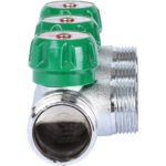 Коллектор регулирующий 1", 3 отвода 3/4" ЕК STOUT