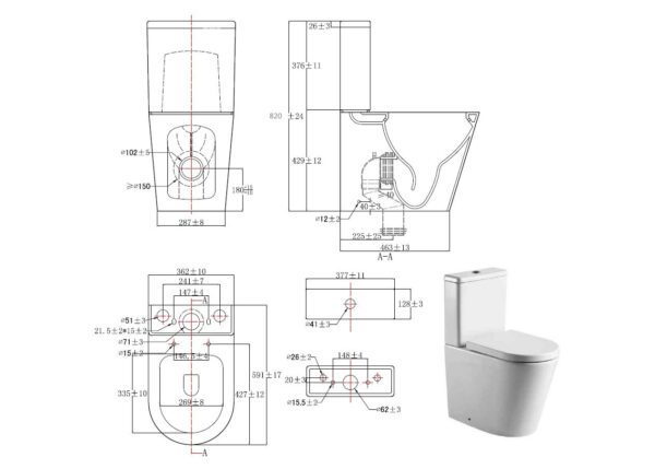 Унитаз-компакт напольный безободковый с бачком AQUATEK ОБЕРОН AQ1273S-00 591*362*820 мм, горизонтальный выпуск, тонкое сиденье с механизмом плавного закрывания, крепеж Унитаз-компакт напольный безободковый с бачком AQUATEK ОБЕРОН AQ1273S-00 591*362*820 мм, горизонтальный выпуск, тонкое сиденье с механизмом плавного закрывания, крепеж