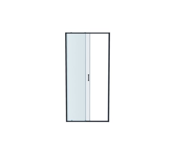AQ ARI RA 12020BL Душевая дверь двухэлементная, раздвижная1200x2000 профиль черный, стекло прозрачное